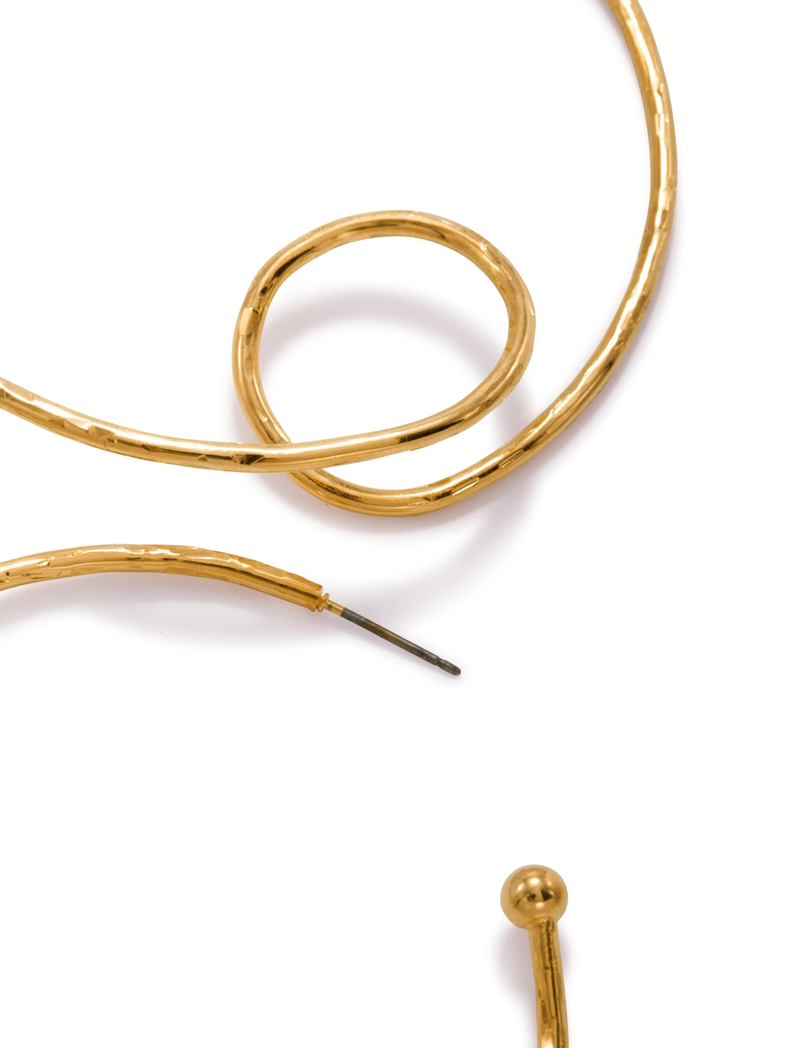 Gold Loop-De-Loop Hoop Earrings