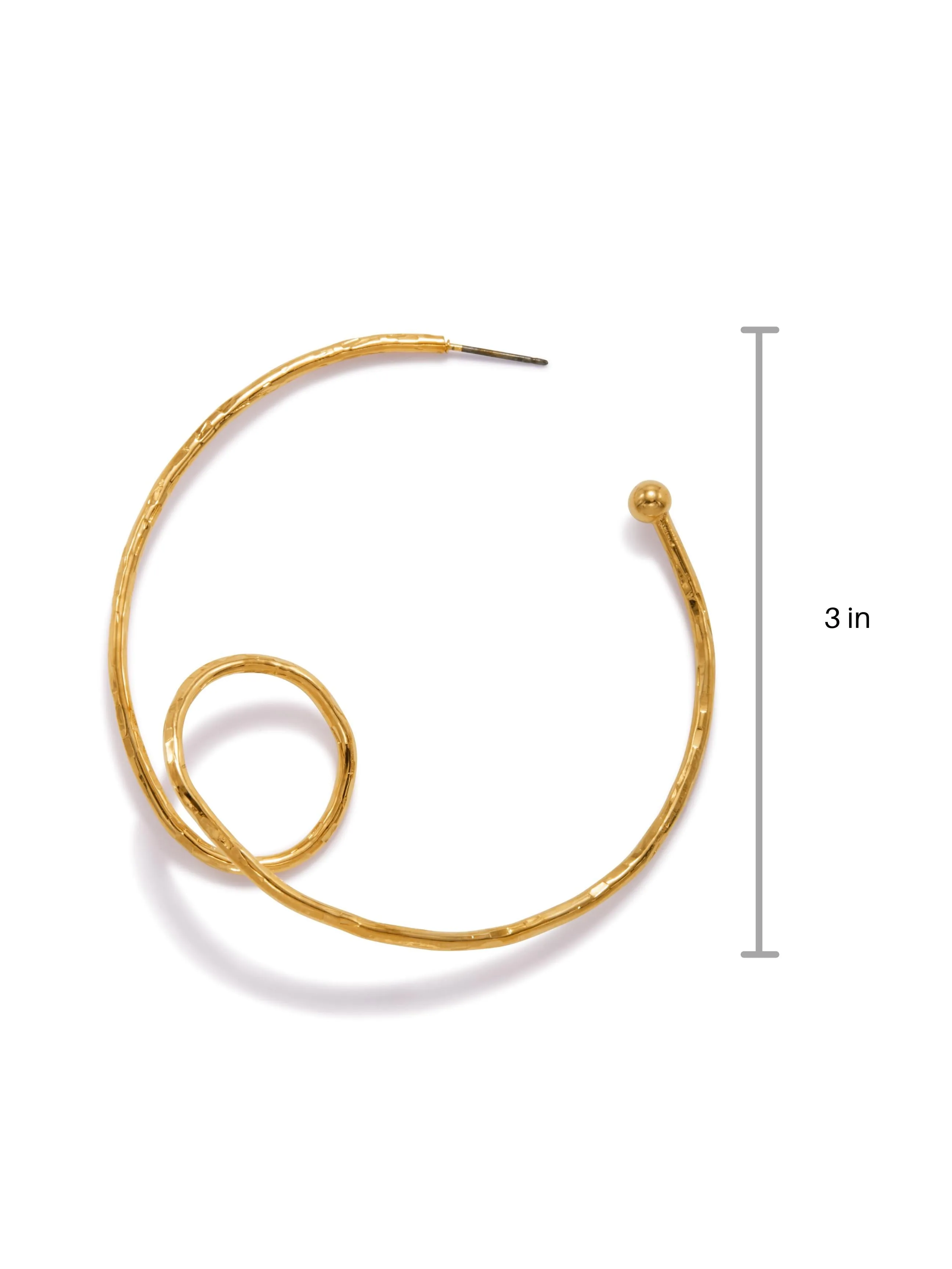 Gold Loop-De-Loop Hoop Earrings