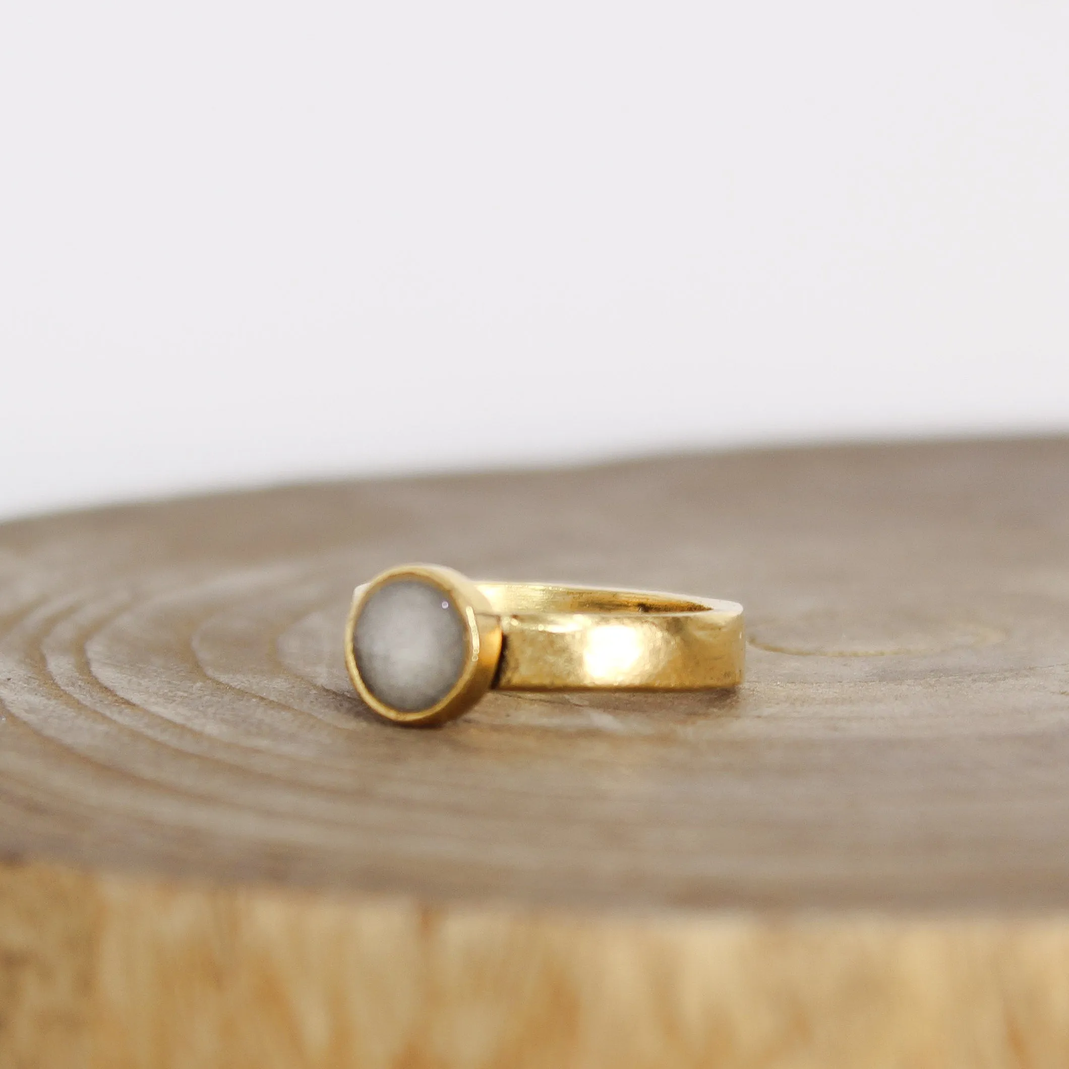 Gold Selenite Ring