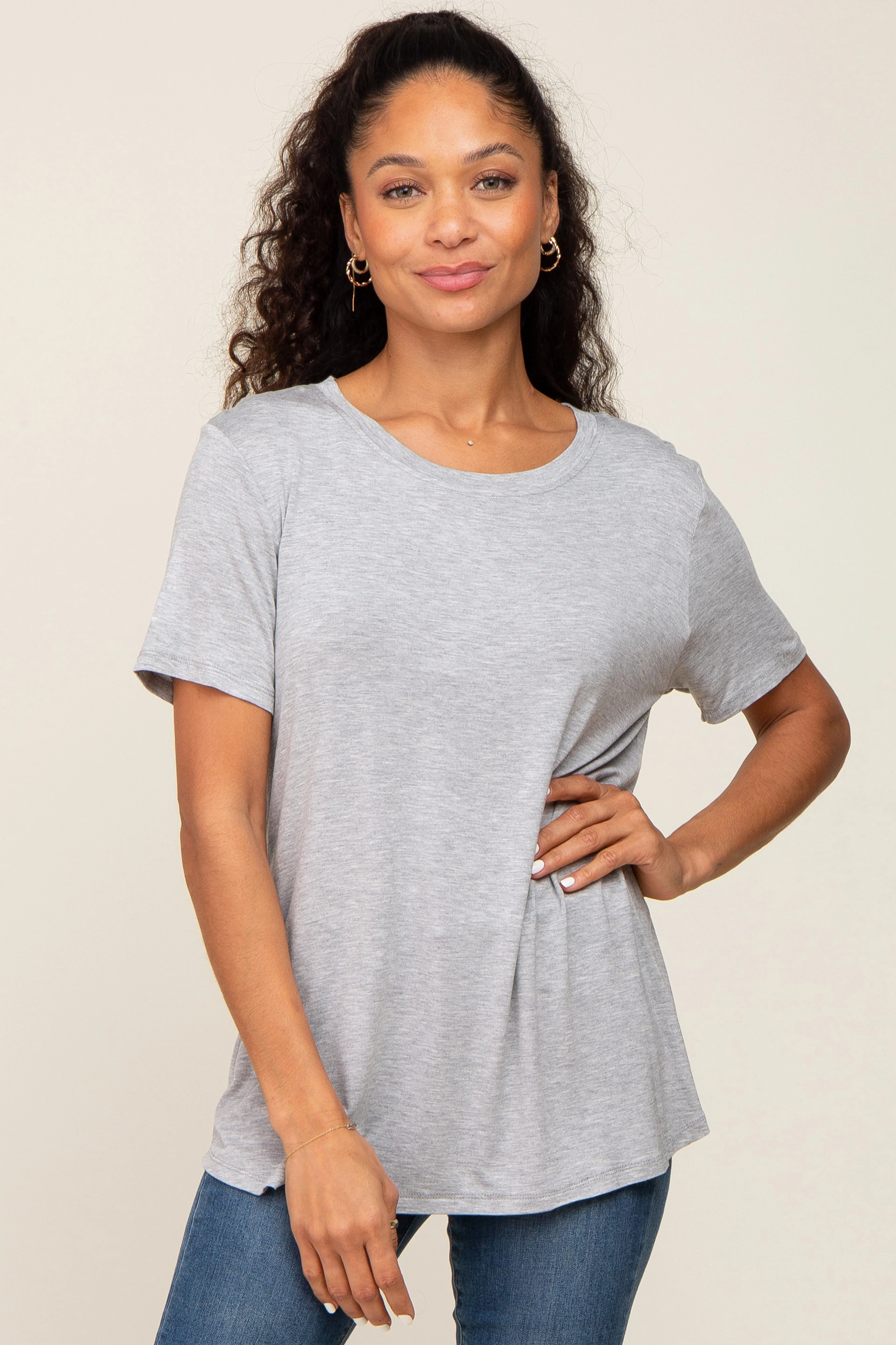 Grey Basic Maternity Tee