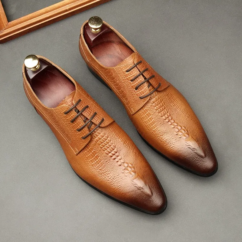 Handmade Mens Wedding Oxford Genuine Leather Dress Shoes