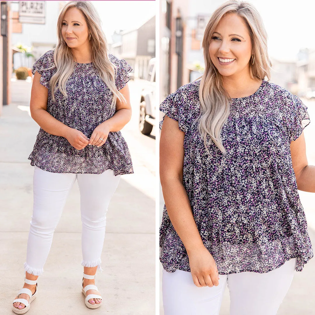 Happy Holly Top, Navy