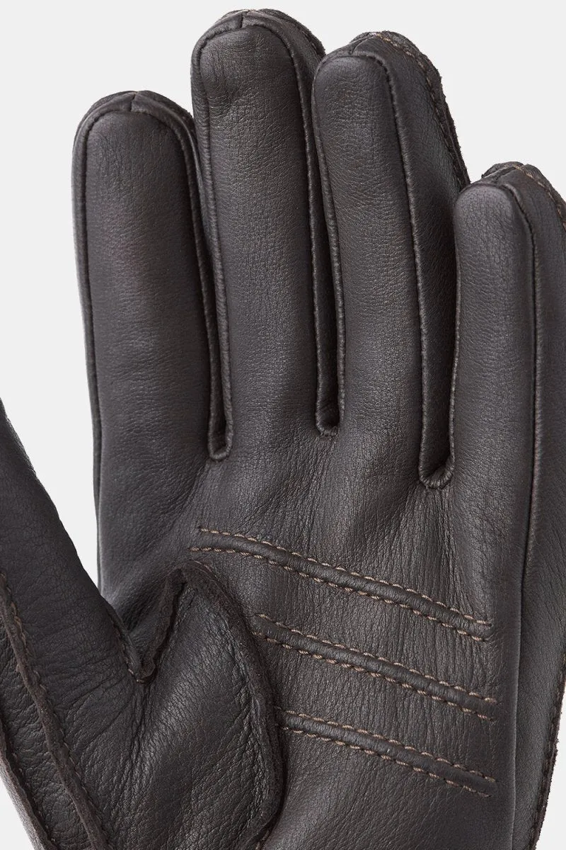 Hestra Deerskin Primaloft Rib Gloves (Dark Brown)