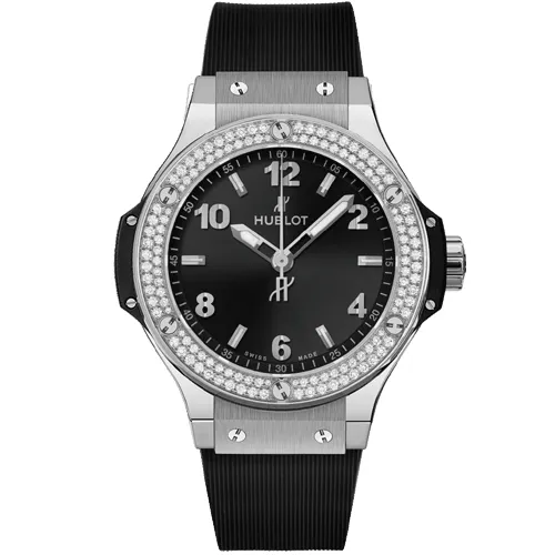 Hublot Big Bang Steel Diamonds Matte Black Dial Women's Watch 38 mm