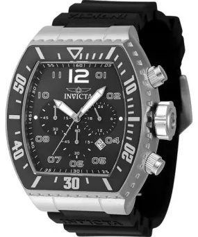 Invicta Pro Diver Chronograph Silicone Strap Black Dial Quartz 47282 100M Men's Watch