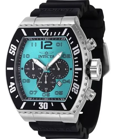 Invicta Pro Diver Chronograph Silicone Strap Turquoise Dial Quartz 47285 100M Men's Watch