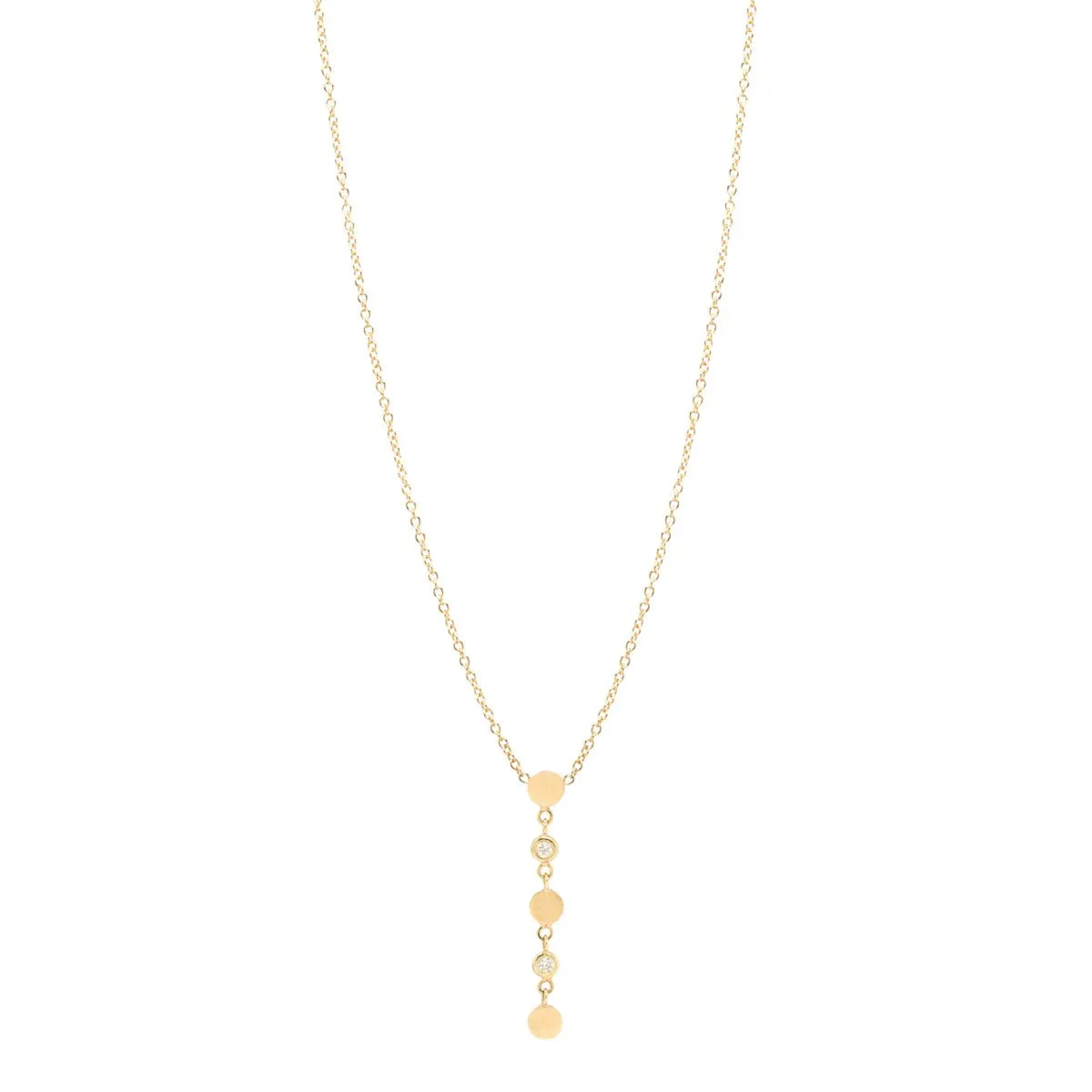 Itty Bitty Disc Floating Diamond Drop Necklace