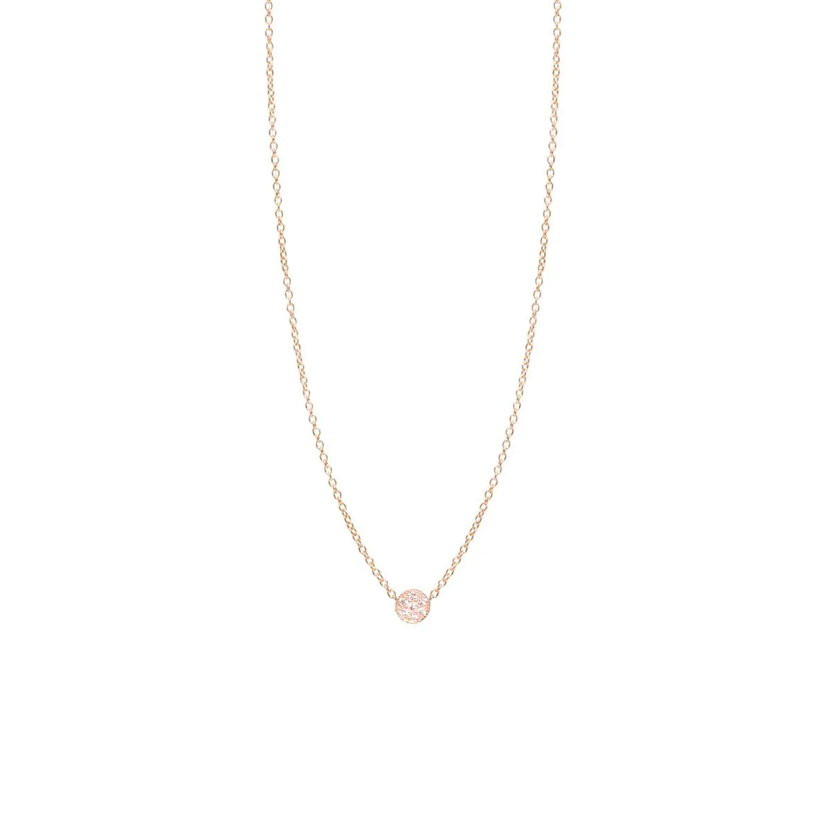 Itty Bitty Pave Diamond Disc Necklace