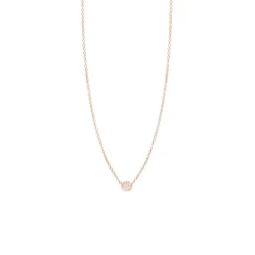 Itty Bitty Pave Diamond Disc Necklace