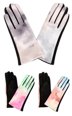 JG857 Tie Dye Pattern Screen Touch Gloves (12prs Pack)