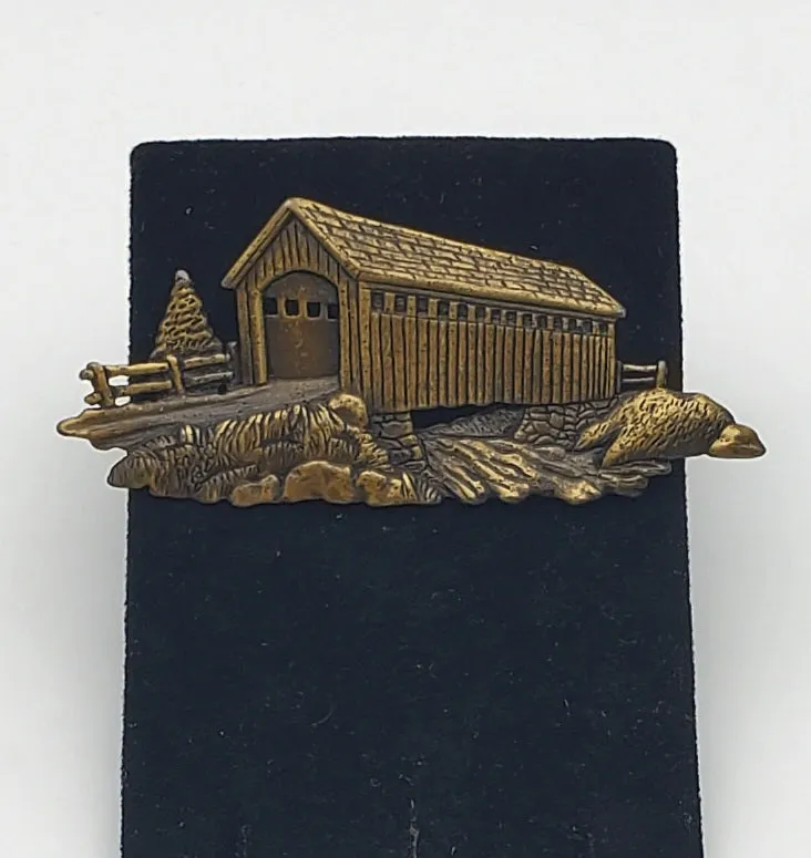 Jonette Jewelry - Vintage Covered Bridge Brooch