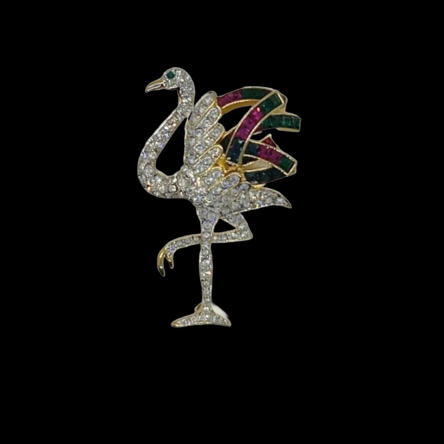 Kenneth J Lane Treasures of the Duchess Flamingo Brooch: Very Hard to Find