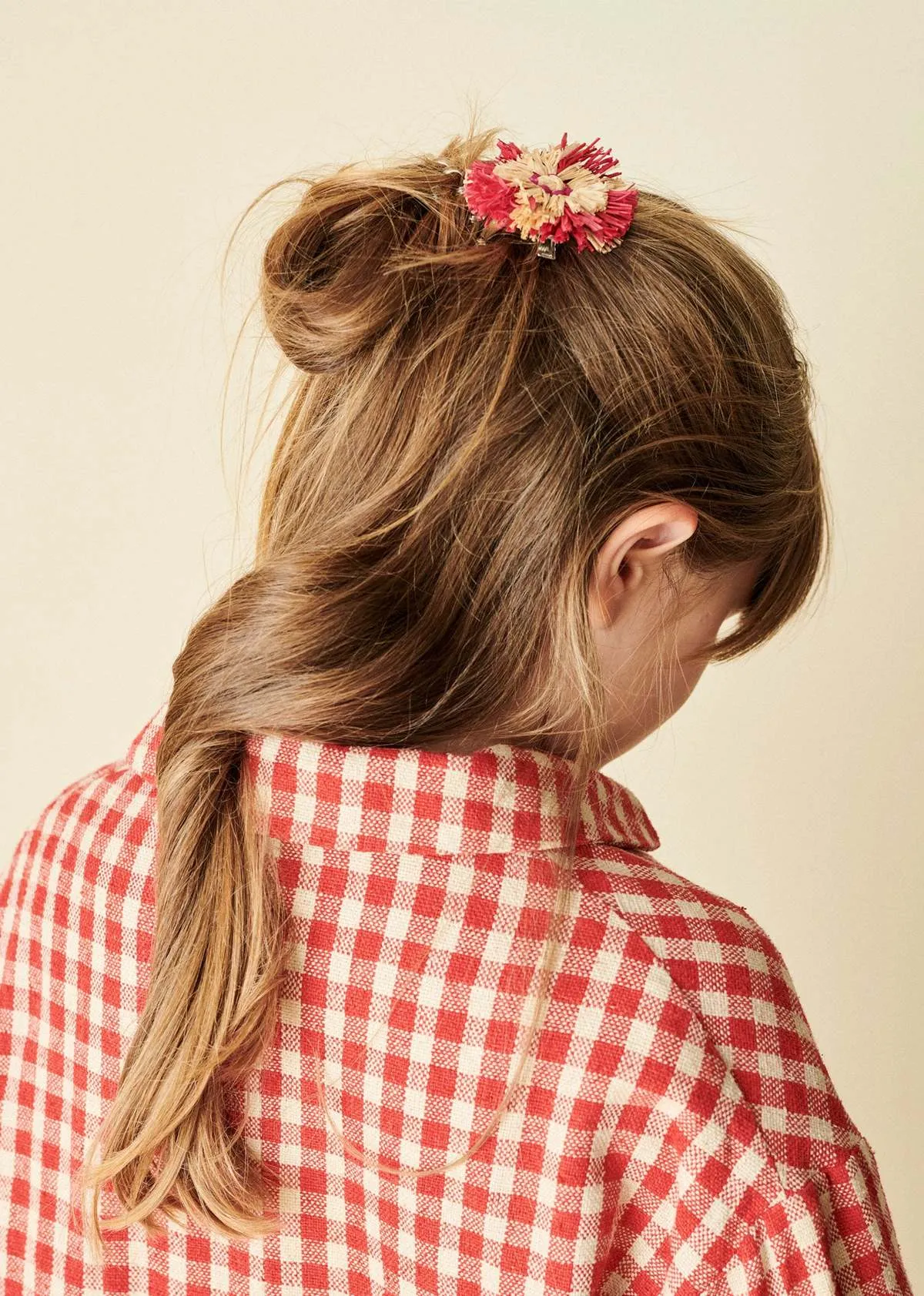 Kids Caramel PACK OF 2 RAFFIA ROSETTE CROCODILE HAIR CLIP - MULTI