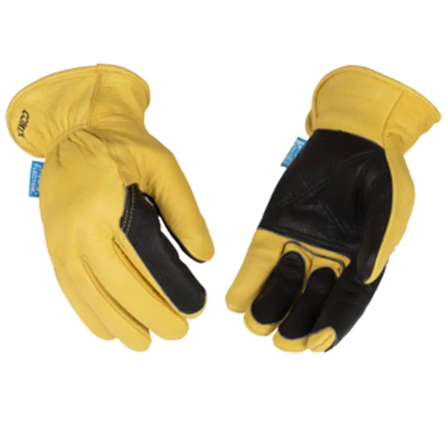 Kinco Men's Hydroflector Water-Resistant Grain Buffalo Driver with Double-Palm Gloves