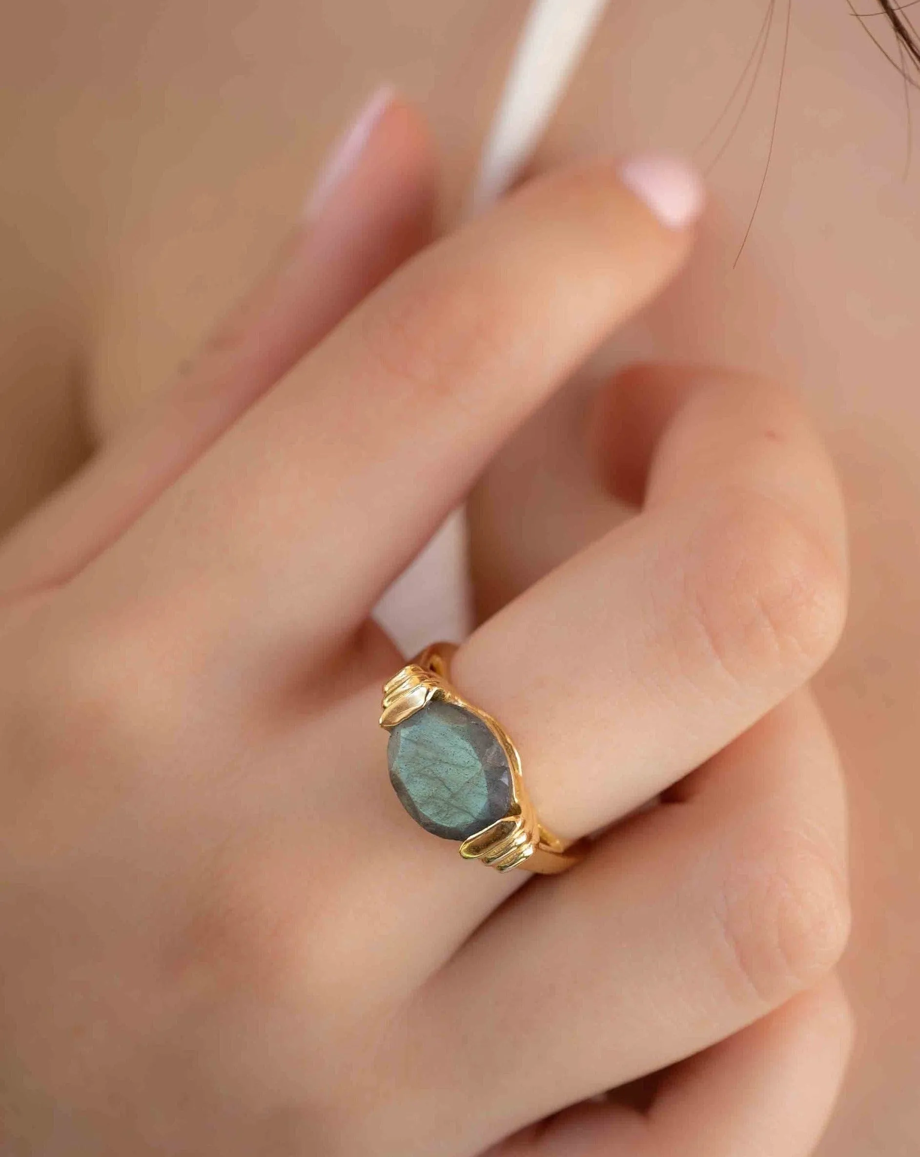 Labradorite Ring * Gold Plated Ring * BJR275