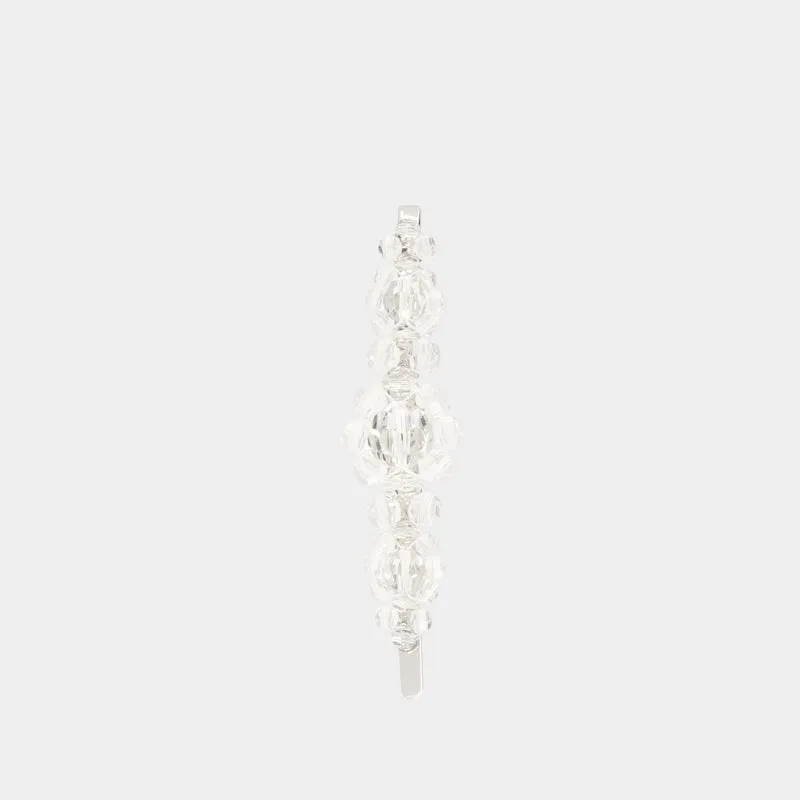 Large Flower Hair Clip  - Simone Rocha - Crystal - White