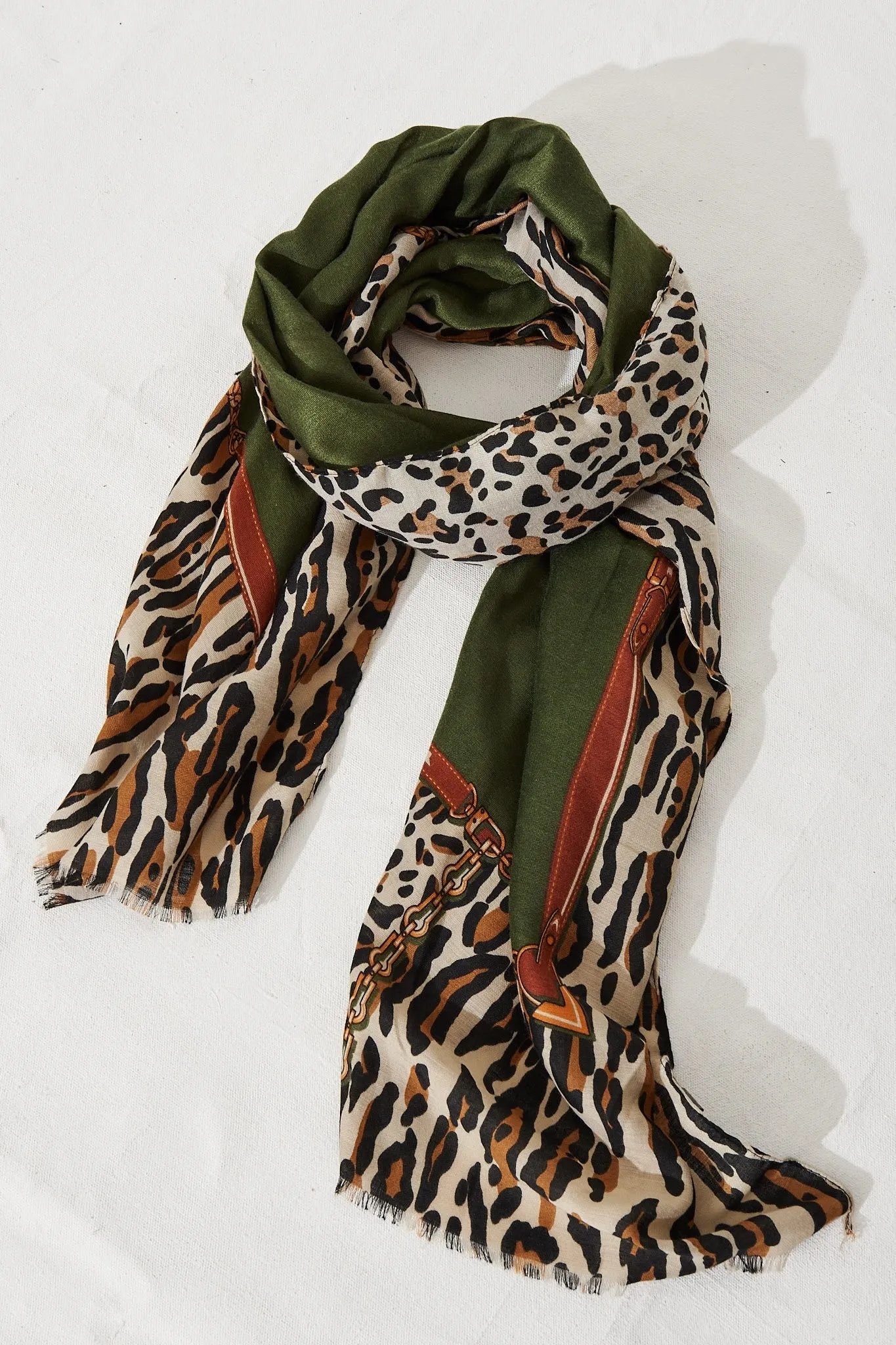 Larissa Scarf In Khaki Leopard