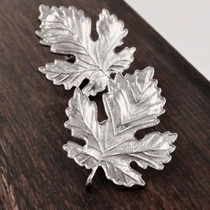 Leaf Brooch Pins Gift For Women Man Lovers' Jewelry Gold Sliver Color S  SM6