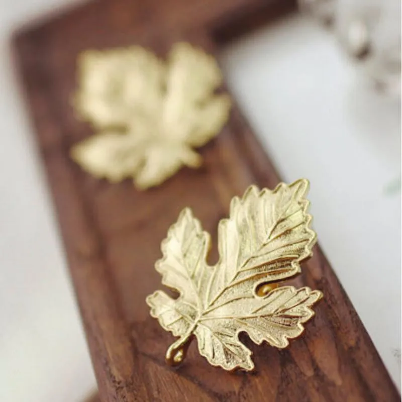 Leaf Brooch Pins Gift For Women Man Lovers' Jewelry Gold Sliver Color S  SM6