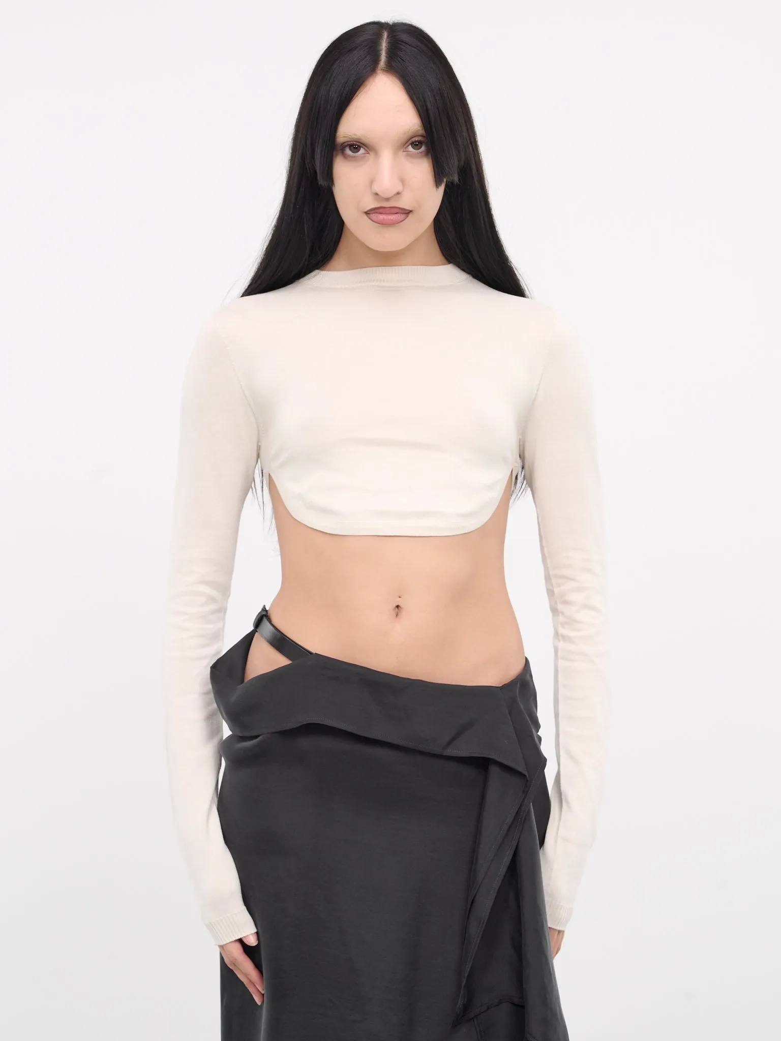 Lida Cinch Belt Crop Top (B0012027-KN033-STONE)