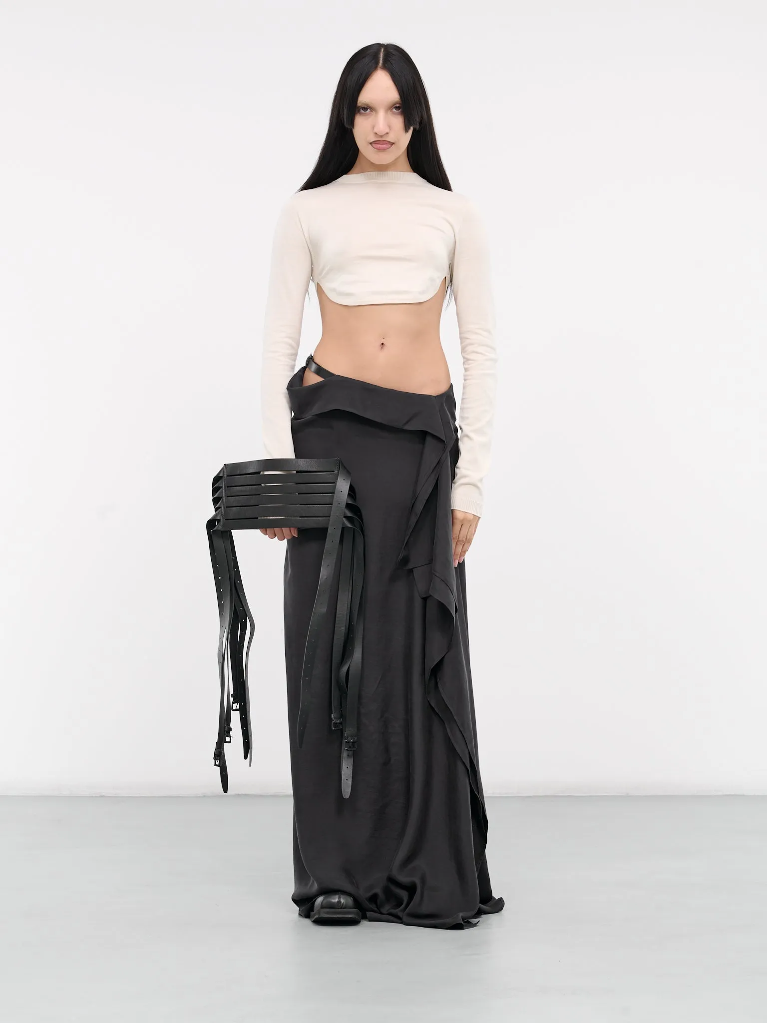 Lida Cinch Belt Crop Top (B0012027-KN033-STONE)