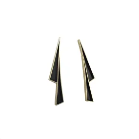 Lightning Shadow Earrings in Brass