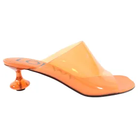 Loewe Toy  Orange Clear Acrylic Mule Slides - 37