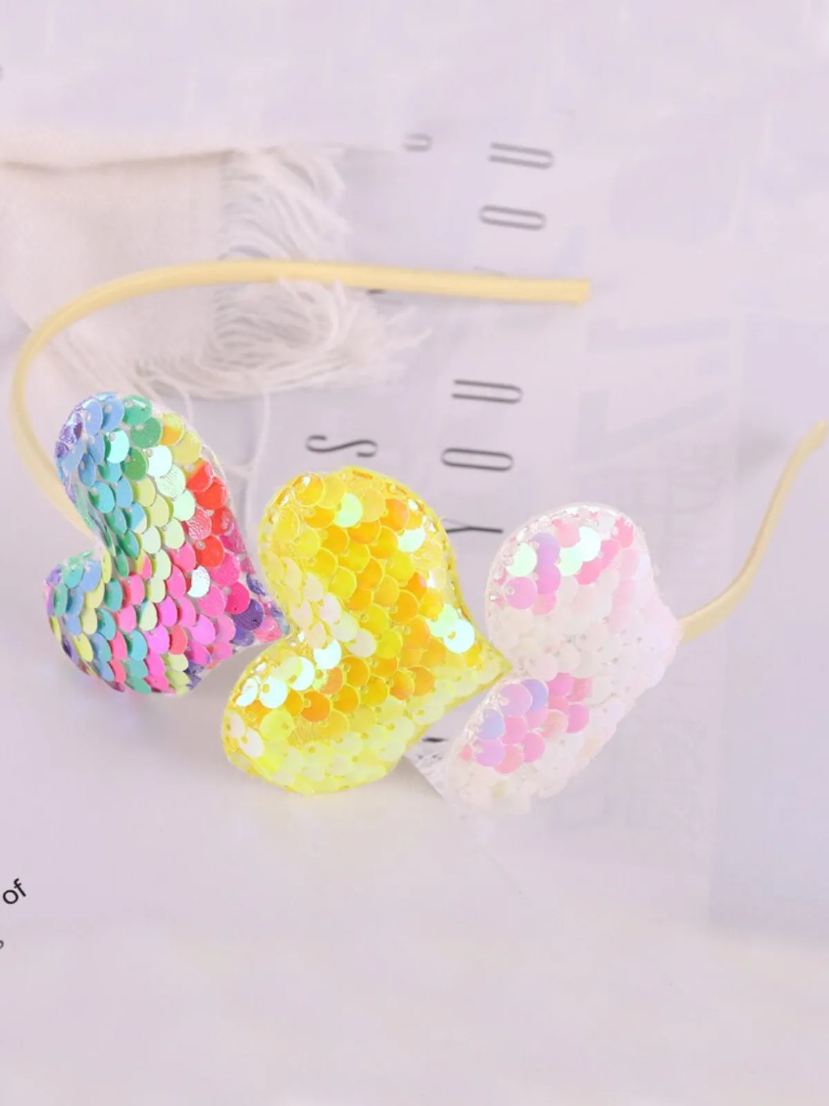 Love In Every Sparkle Sequin Hearts Headband