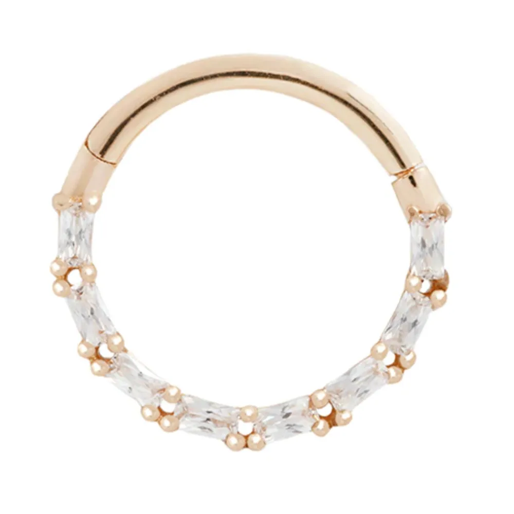 Loved Hinge Ring / Clicker in Gold with CZ's