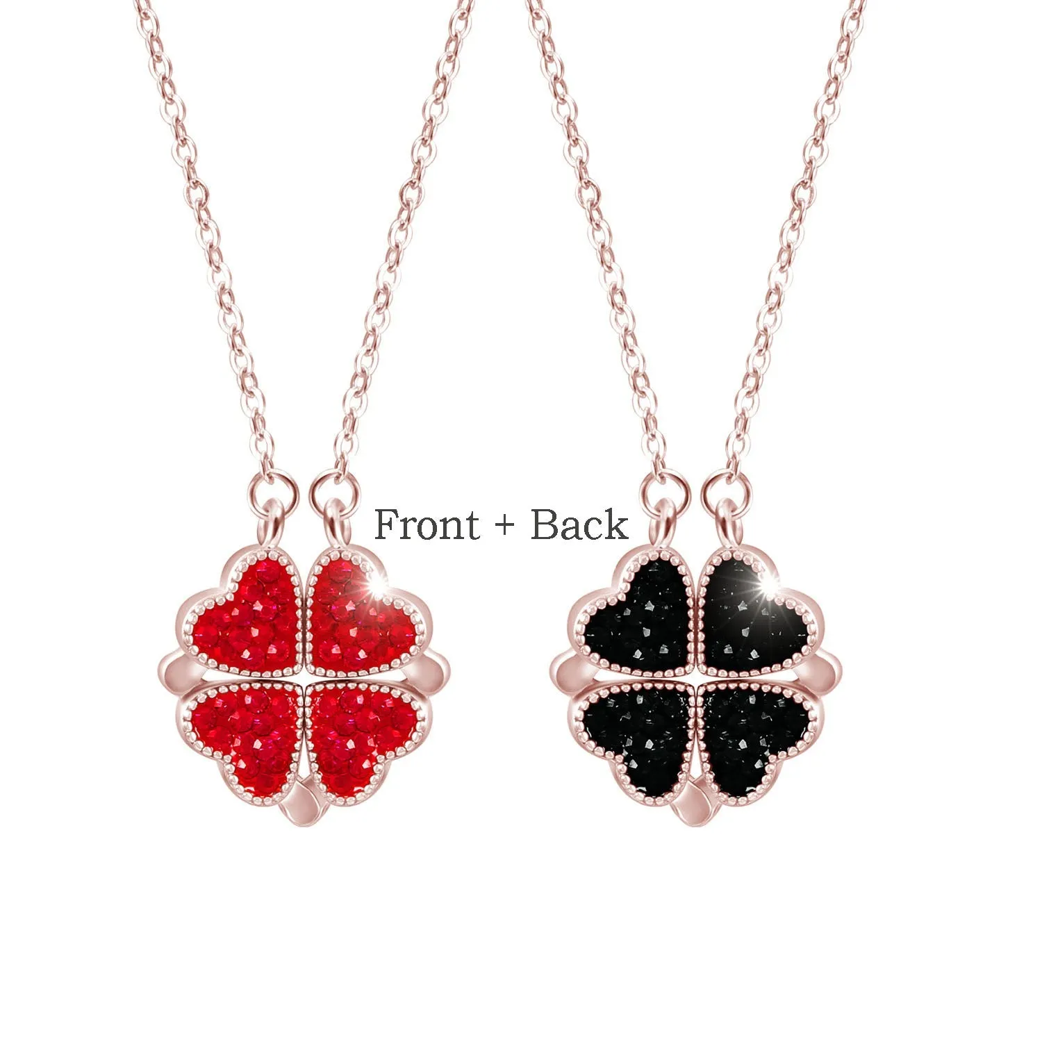 Lucky Heart Two-sided Foldable Necklace