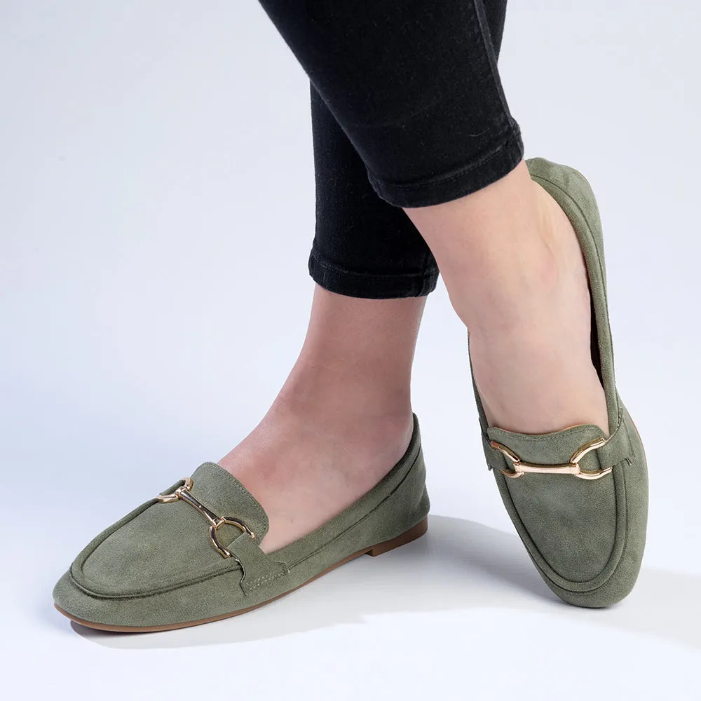 Madison Persley Slip on Loafers  - Sage