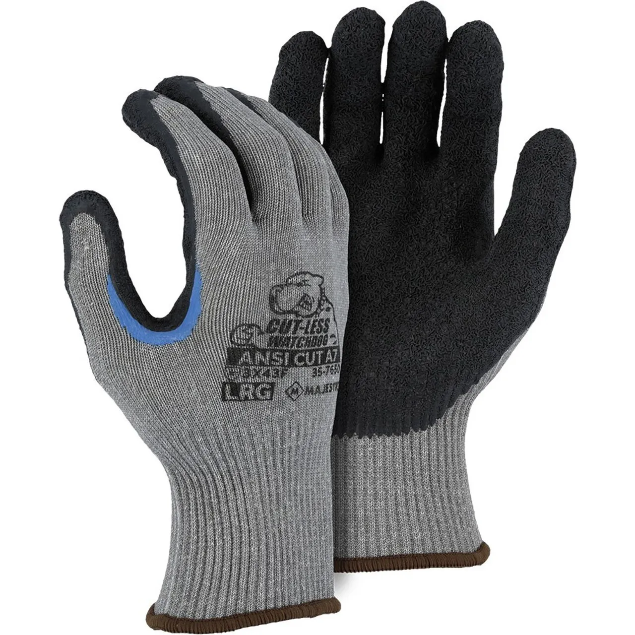 Majestic A7 Cut Level Watchdog Gloves with Crinkle Latex Palm 35-7650 - Case of 120 Pair