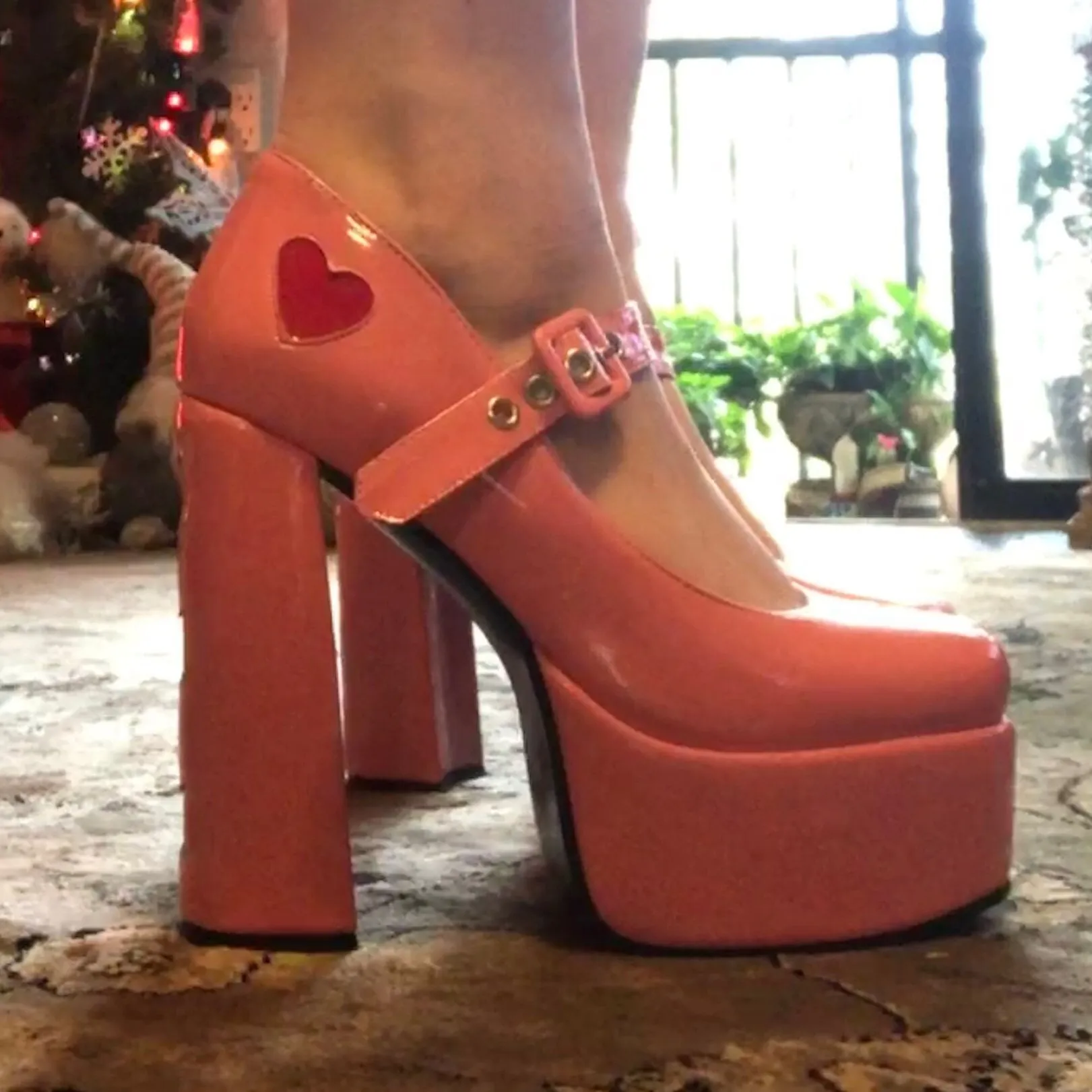 Marry Janes Buckle Platform Punk Chunky Pink Shoes