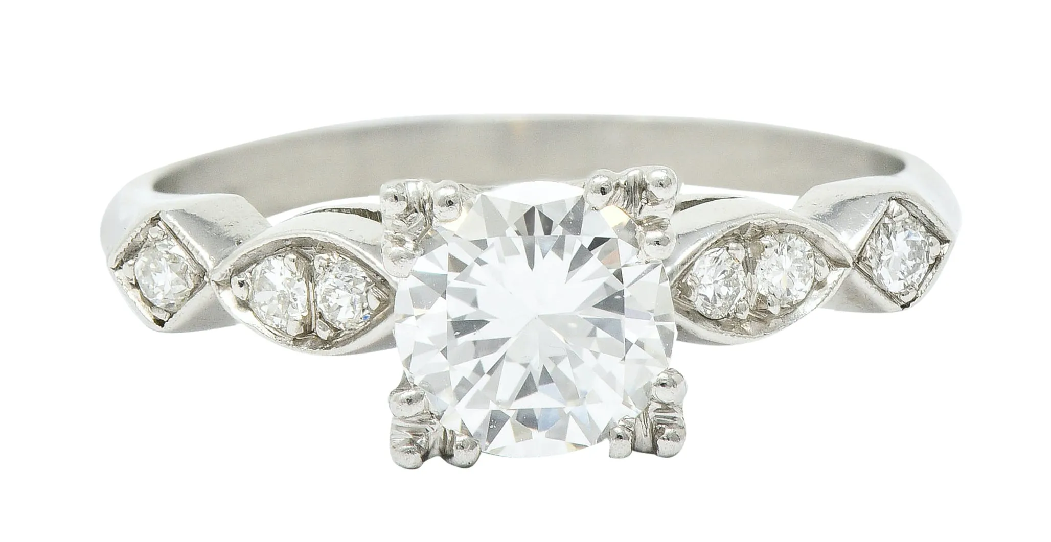 Mid-Century 0.88 CTW Diamond Platinum Engagement Ring