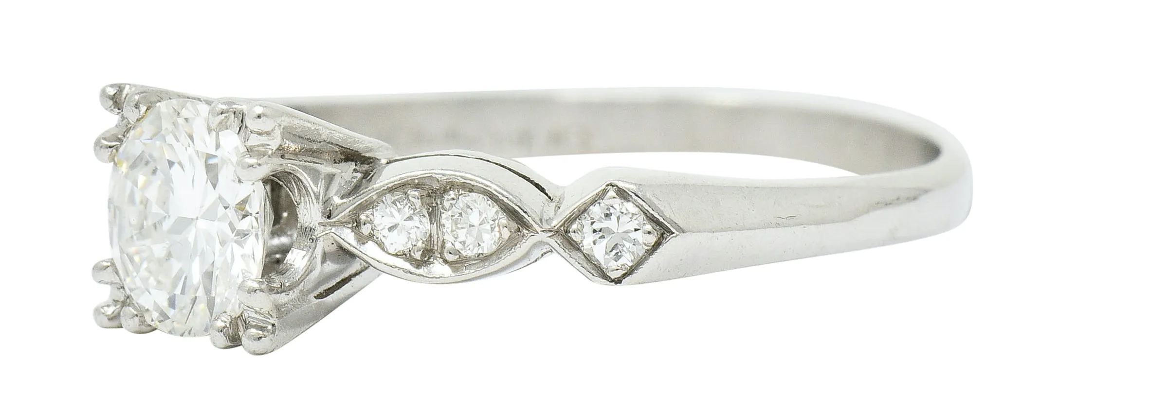 Mid-Century 0.88 CTW Diamond Platinum Engagement Ring