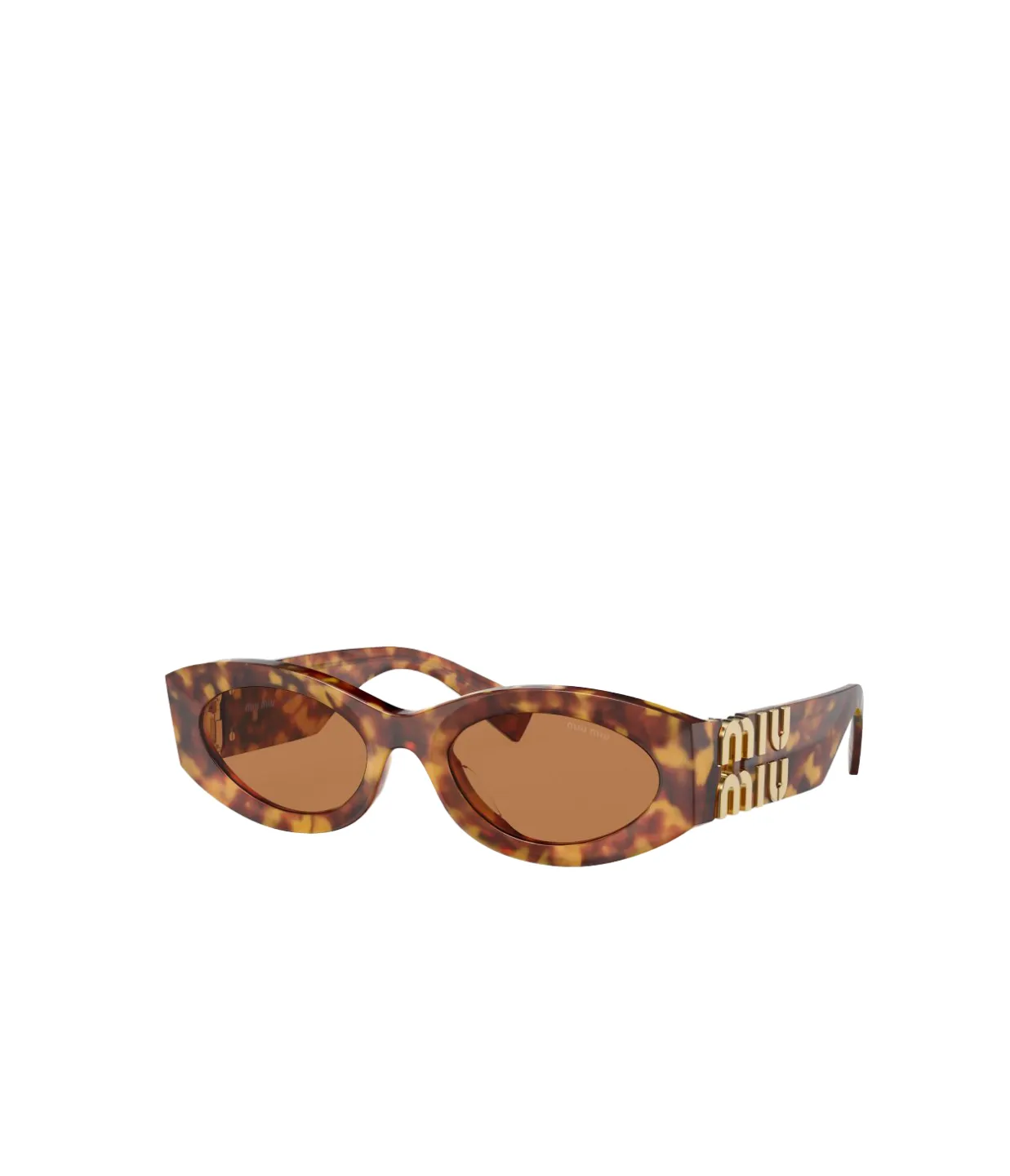 Miu Miu Oval Sunglasses in Brown Havana