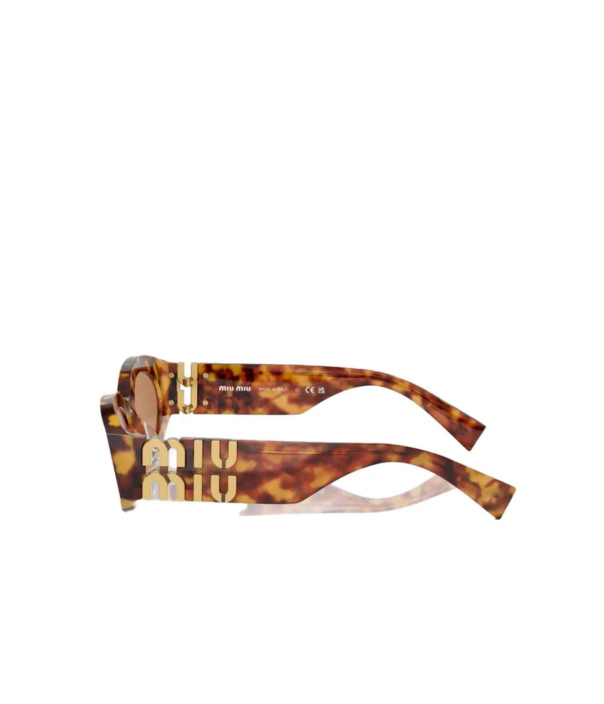 Miu Miu Oval Sunglasses in Brown Havana