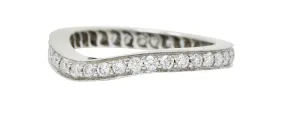 Modern 1.00 CTW Diamond Platinum Chevron Eternity Band Ring