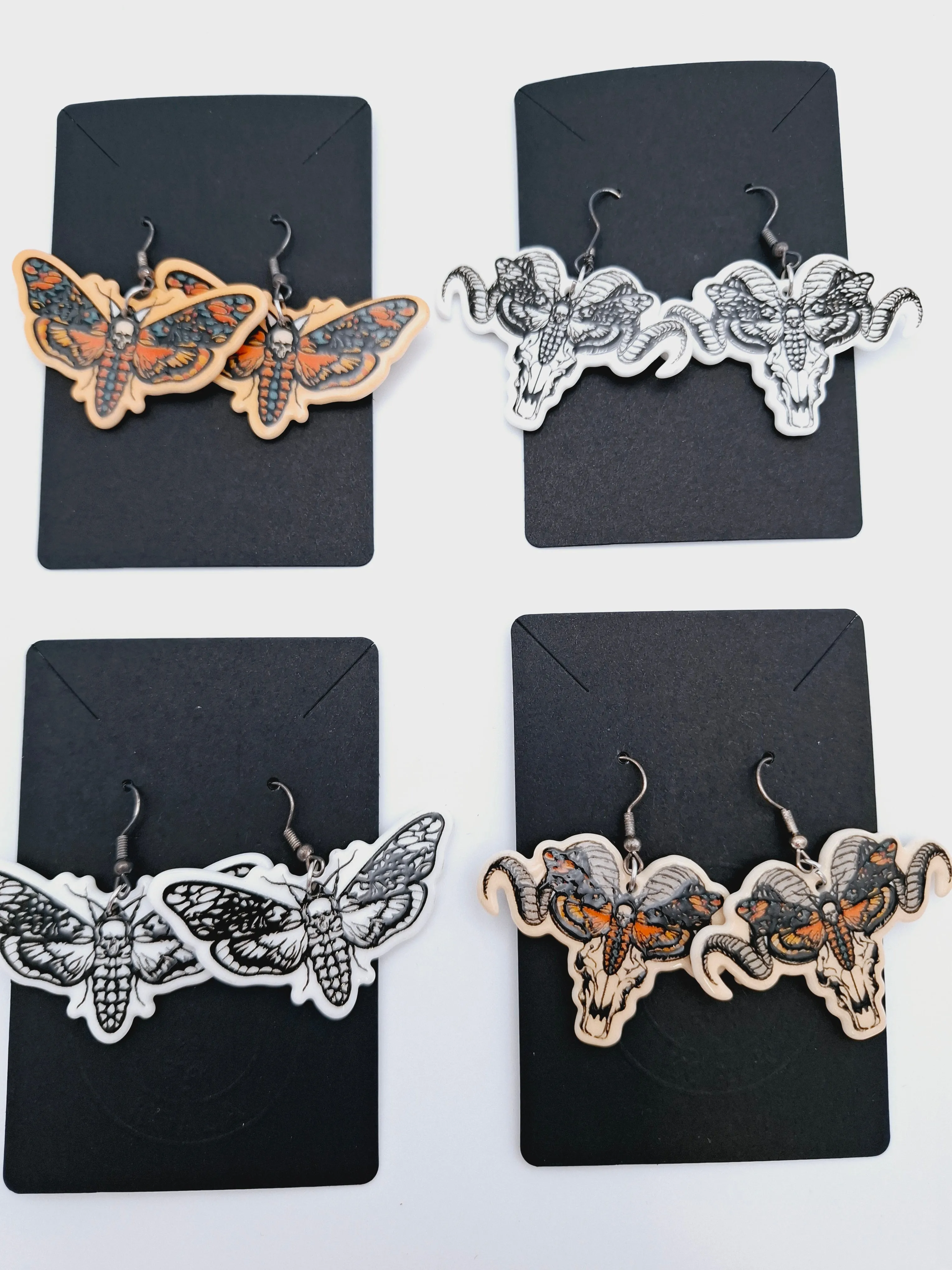 Moth/ Ram Earrings 4 Designs