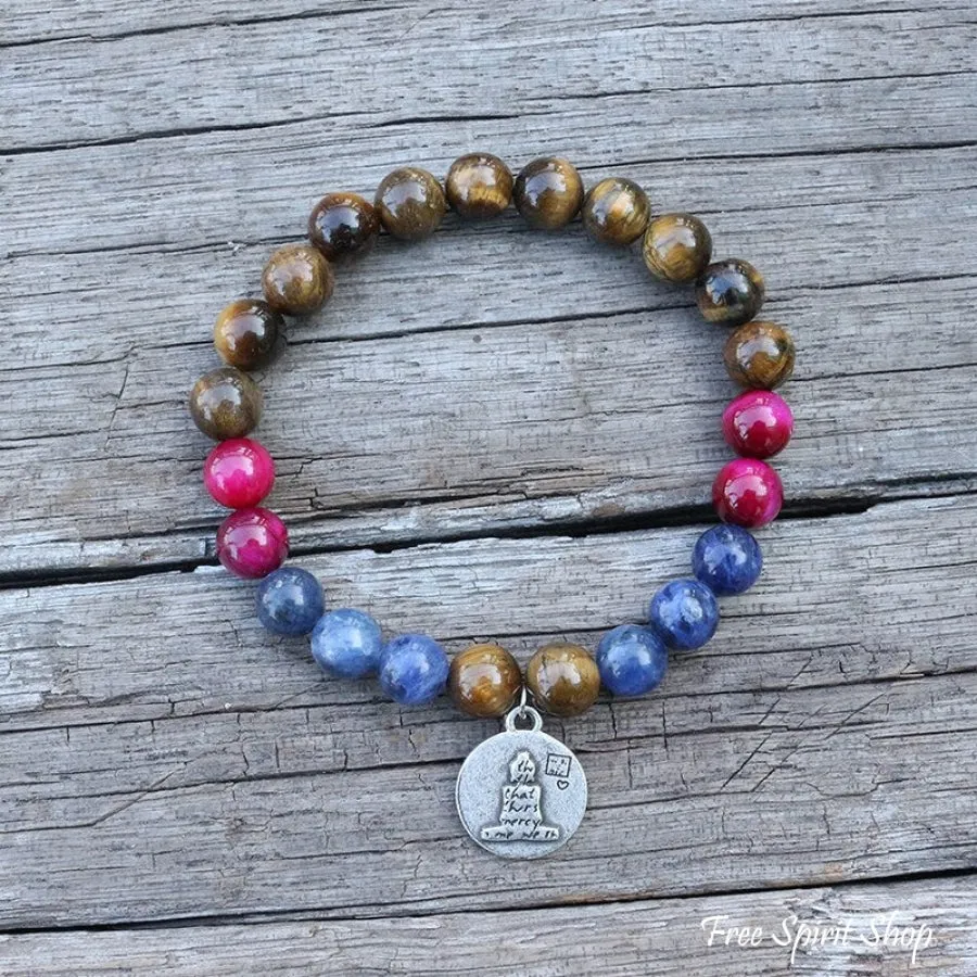 Natural Tiger Eye & Sodalite Bead Bracelet