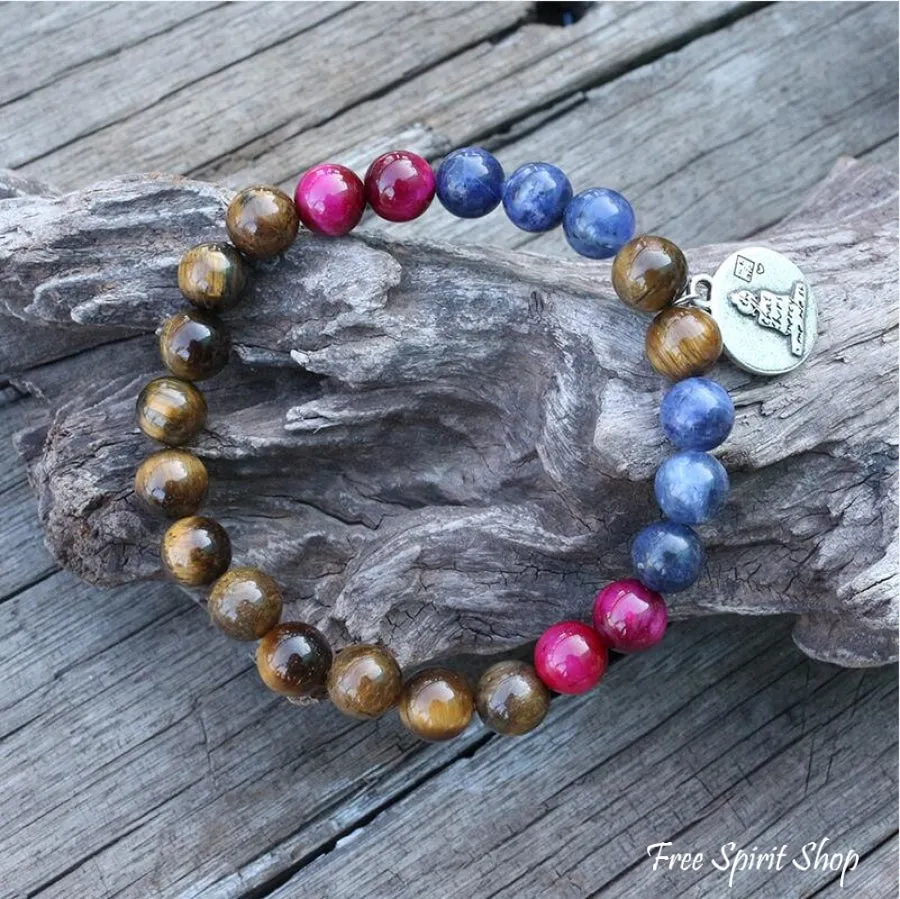 Natural Tiger Eye & Sodalite Bead Bracelet