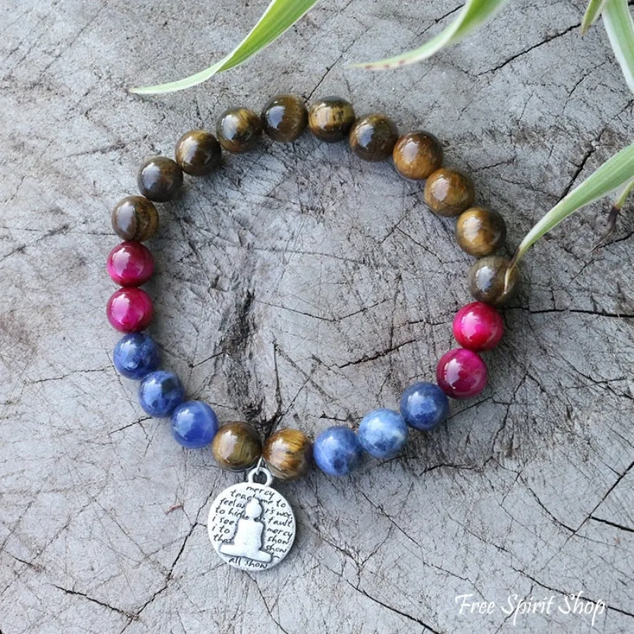 Natural Tiger Eye & Sodalite Bead Bracelet