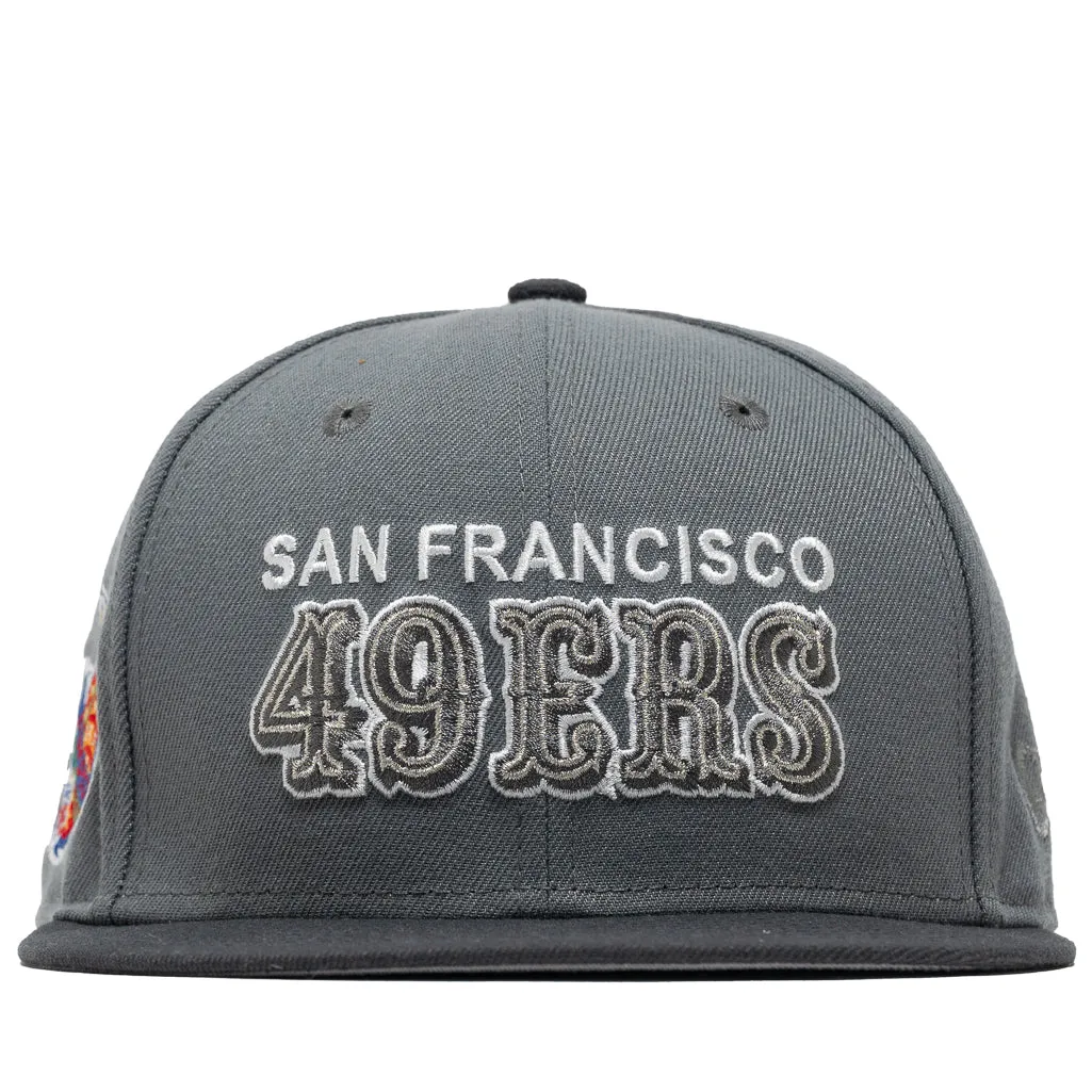 New Era x Politics San Francisco 49ers 59FIFTY Fitted Hat - Smoke Grey