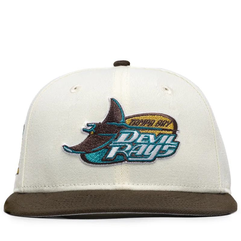 New Era x Politics Tampa Bay Devil Rays 59FIFTY Fitted Hat - Chrome/Walnut