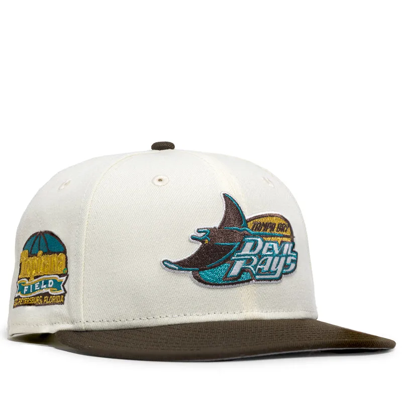 New Era x Politics Tampa Bay Devil Rays 59FIFTY Fitted Hat - Chrome/Walnut