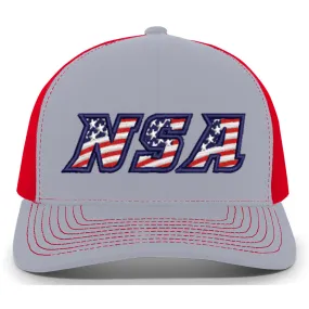 NSA Flag Series Heather Red Snapback Hat: 104S-HERD