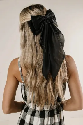 Oversized Bow Hair Clip in Black