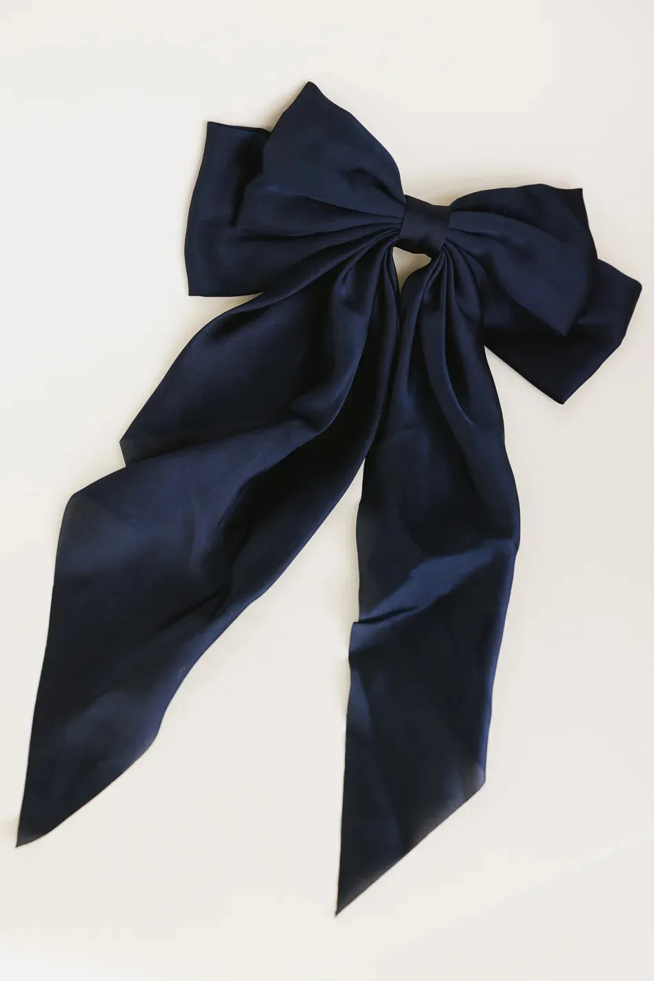 Oversized Bow Hair Clip in Navy