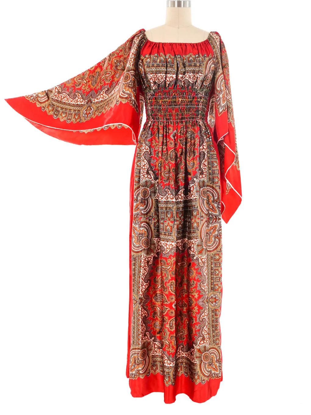 Paisley Angel Sleeve Scarf Dress