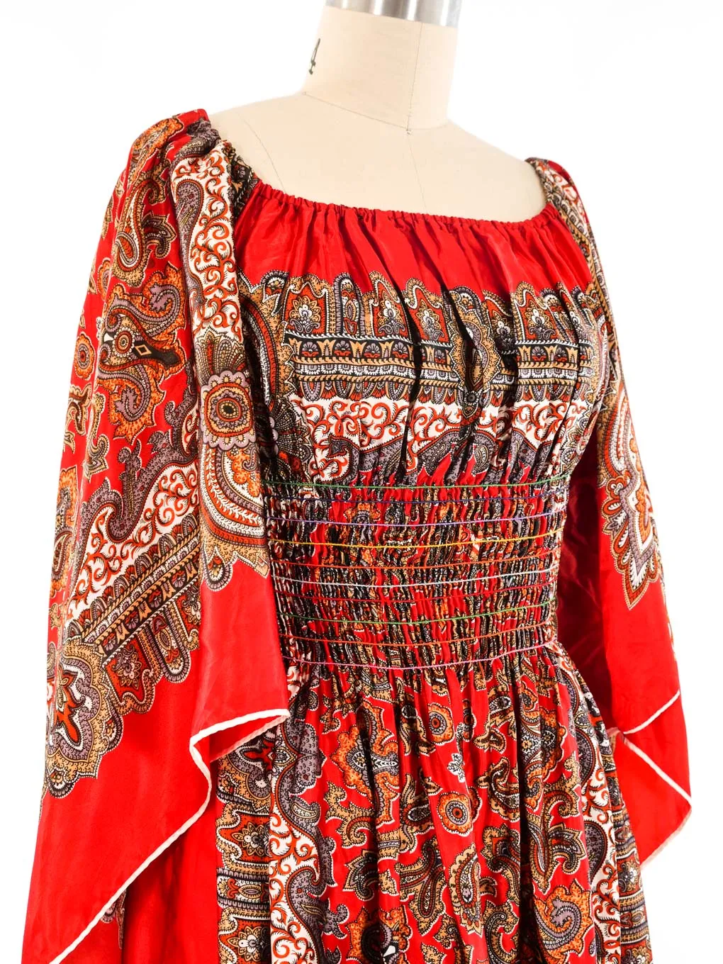 Paisley Angel Sleeve Scarf Dress